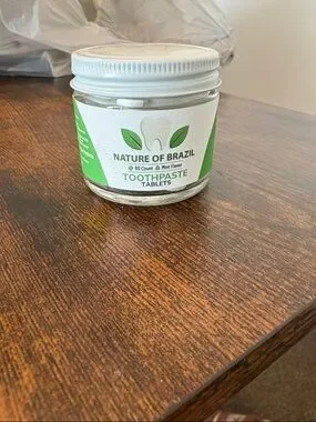 Other | Nature Of Brazil Toothpaste Tablets White Green Jar | Poshmark